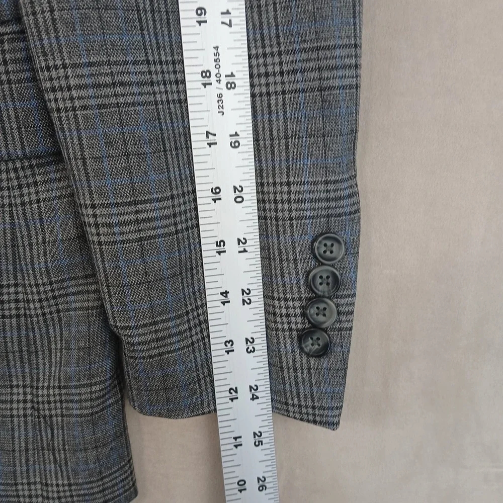 Pronto Uomo Platinum‎ 38R Mens Blazer Sport Coat Plaid Gray 19x30 Modern London